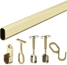 Gedotec Tringle Vêtement Garderobe Schrankrohr Ovale 30 X 15 Laiton