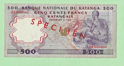 Billet katanga congo - billet,