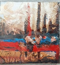 CHRISTOPHE CASSEL ARTPRICE RATING - AKOUN ORIGINAL OIL on canvas 28 x 28 cm