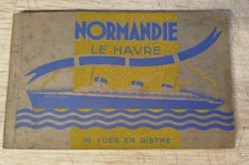 NORMANDY LINER - NOTEBOOK of 18 old postcards Bistre