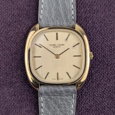 Vintage FAVRE-LEUBA 1980s Cushion Watch - Gold Plated - Peseux 7001