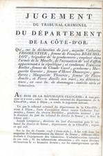 Jugement Côte-d'Or Tribunal