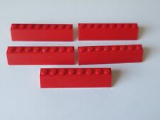 LEGO REF: 4445 - RED BRICK SLOPE 8X2 / RED SLOPE BRICK X 5
