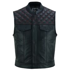LEATHER VEST LEATHER VEST COWL MOTORCYCLE BIKER gilet cuir vest CHOPPER ROCKER