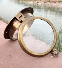 Antique Brass Porthole, Maritime Port Hole Boat Ship Window Wall Porthole Decor