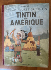 Hergé Tintin Tintin en Amérique First 1945 RARE Dos pelior rouge