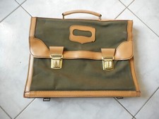 très joli cartable écolier - vintage - simili cuir et toile