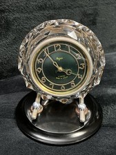 Vtg Majak USSR Soviet Heavy Crystal Desk Clock 11 Jewels - 12 Hr Dial Self Wound