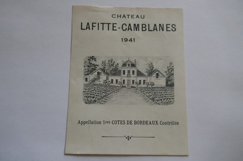 étiquette ancienne 1941 vin - ancienne,