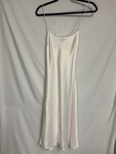 Victorias Secret Satin Slip/Dress Nightie Cream Strap Dipped Back Size M
