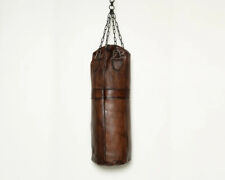 Sac de boxe marron vintage rétro non rempli cuir de chèvre boxe MMA