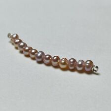 Lot 12 Perles De Culture Fines D’eau Douce Roses Diamètre 4mm Brin