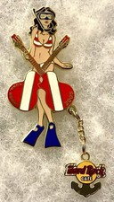 HARD ROCK CAFE KONA SEXY BIKINI SCUBA DIVER GIRL GUITARS & ANCHOR PIN # 27104