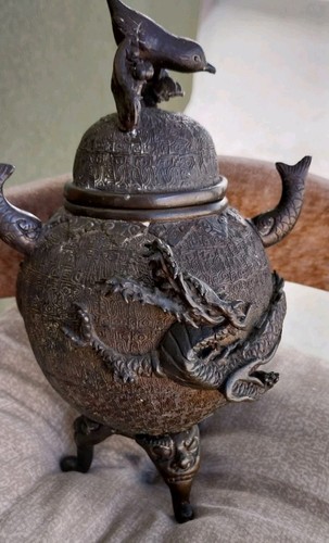 Vase bronze dragon oiseau - dragon,