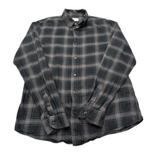 Chemise Cotton & Co en flanelle noire à carreaux taille S #101e