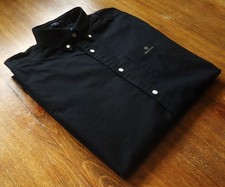 Chemises décontractées noires pour hommes GANT taille S The Beefy Oxford