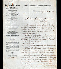 PARIS (VII°) MARBLE SCULPTOR Pierre Marbre Granite "V. WUIOT" in 1922