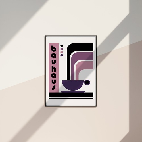 Affiche bauhaus rétro réf - bauhaus,