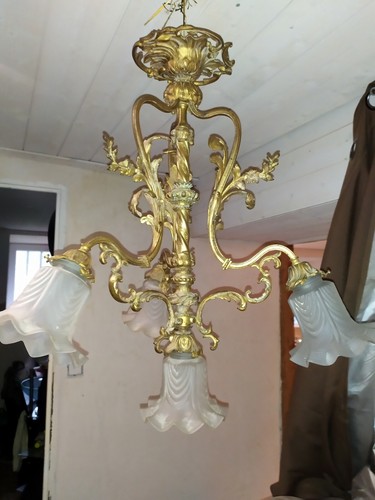 Lustre xixe bronze doré - du, en