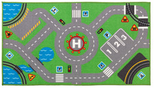 IKEA STORABO Tapis Véhicules Enfants Salle de Jeux Vert, Tapis de Jeu 75x133 cm