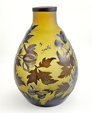 Cameo Art Glass Table Lamp Base Signed Galle