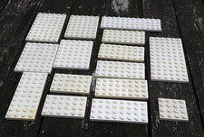 LEGO LOT OF 15 WHITE PLATES MULTIPLE DIMENSIONS see photos, GOOD CONDITION
