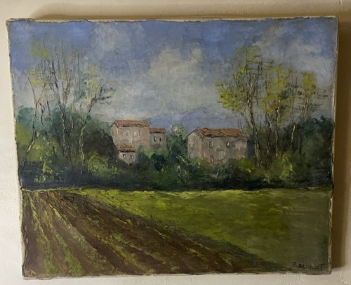 Tableau huile sur - , toile