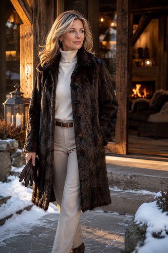 Manteau femme fourrure
