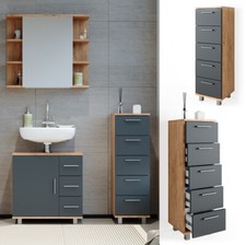 VICCO meuble midi ILIAS chêne anthracite - meuble midi étagère salle de bain