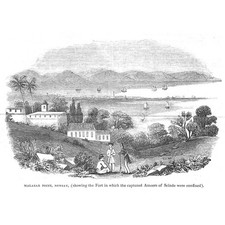 INDIA Malabar Point, Bombay - Antique Print 1844