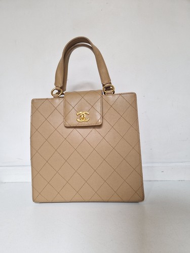 Sac chanel vintage cuir beige - chanel,