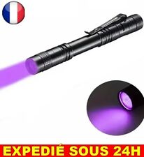 ✅ Lampe De Poche UV 365nm Torche Ultraviolette Pince Stylo Détécteur Urines