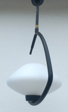 Lustre suspension moderniste 1950-60 Lunel Arlus vintage lamp