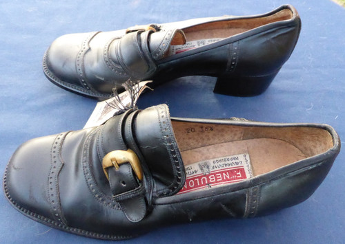 Chaussures cuir boucles - , noire