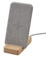 IKEA NORDMARKE Wireless Charger, Charging Pad Bamboo And Textile NORDMÄRKE  NEW
