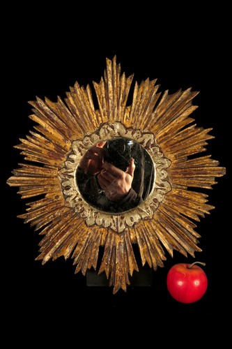 Ancien miroir soleil art - miroir, soleil,