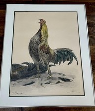 LEON DANCHIN “Victory” Rooster Etching Large Hand Signed 1932