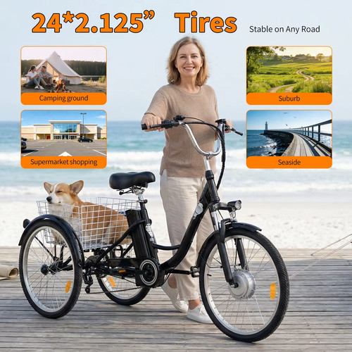 Tricycle cargo électrique - tricycle, 24"