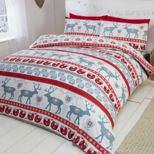 Noël scandi housse set - set, rouge