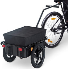 REMORQUE VELO AVEC BACHE, REMORQUE DE TRANSPORT CARGO POUR VELO, MAX 40KG, 14...