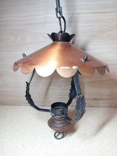 Antique Copper and Wrought Iron Chandelier Chandelier with Vintage Hanging 41x30cm