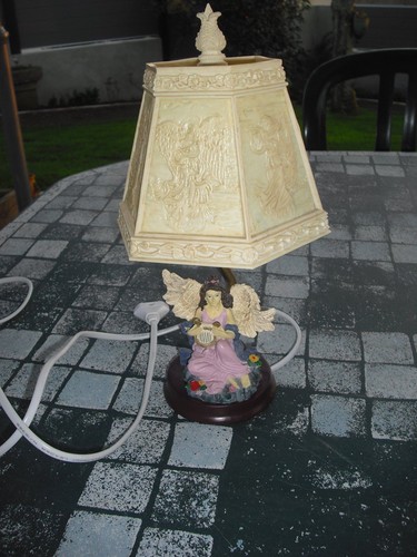 Lampe ange harpiste - harpiste, résine