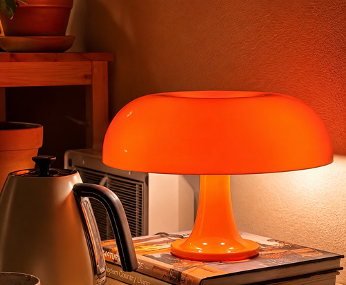 Lampe champignon orange - champignon,
