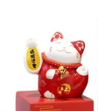 Tirelire Maneki Neko rouge 3