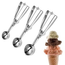 3PCS Cuillère à Glace en Acier Inoxydable - Portionneuse Multifonction pour C...