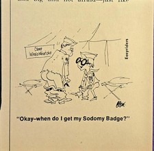 EASYRIDERS COMIC STRIP AD -  FUNNY SEXUAL DARK HUMOR RAUNCHY - BOYSCOUTS SODOMY?
