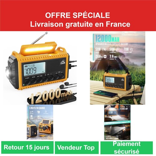 Radio urgence rocam 12000mah - d'urgence,