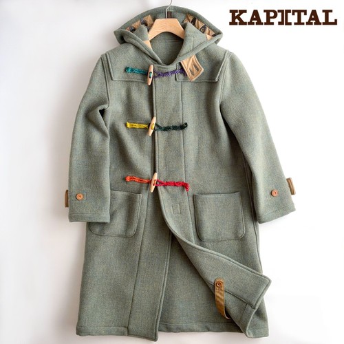 Kapital navy wool duffle coat - wool,