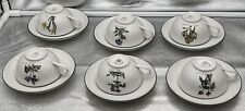 6 TASSES A THE PORCELAINE ALLEMANDE SELTMANN WEIDEN  RENATE FLORA BOTANIQUES XXe