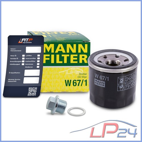 Mann filtre huile - filtre, huile+bouchon